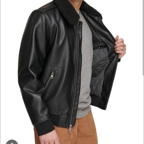 Vintage Levi’s Feaux Leather Zip Up Biker/Motorcycle Style Jacket - Picture 11 of 12